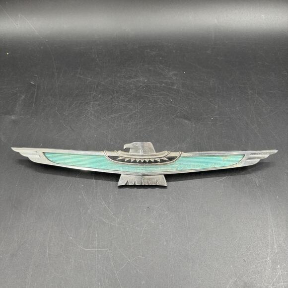Vintage 1961 1962 1963 Ford Thunderbird Chrome & Green Turquoise Emblem 12”